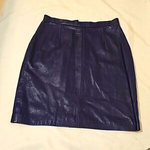 VTG 80's/90's purple Leather Michael Hoban North Beach Leather Mini Skir…